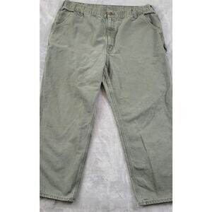 Carhartt Pants B11 MOS olive Green Carpenter Dungaree Fit Canvas Mens 42x30 work